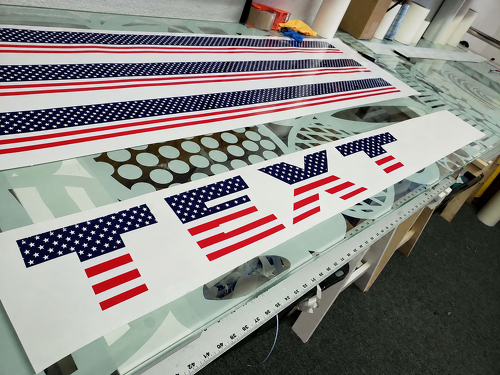 TEXT Amerikanische Flagge Banner Windschutzscheibe Vinyl Aufkleber Sticker für Ford Mustang