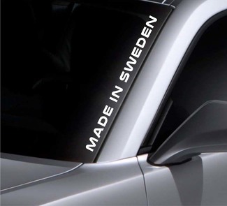 Hergestellt in Schweden Windschutzscheiben-Aufkleber, Vinyl, Fensteraufkleber, Autoaufkleber, passend für Volvo Saab