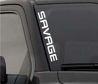 SAVAGE Windschutzscheiben-Aufkleber, Vinyl, Fensteraufkleber, angehobener LKW, Kohlewalze für F150