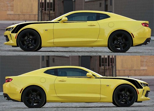Front Hockey Stripe Pair Seite Vorderer Kotflügel Vinylaufkleber für Chevrolet Camaro 2016-2018