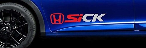 SiCK Logo Seiten Tür Vinyl-Aufkleber für Honda Civic