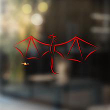 Flying Dragon Umriss Minimalistischer Stil Universeller Vinylaufkleber Sticker_2