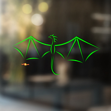Flying Dragon Umriss Minimalistischer Stil Universeller Vinylaufkleber Sticker_4