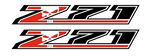 Z71 Logo Punisher Schädel Seiten Vinyl Aufkleber Sticker für Chevrolet Silverado