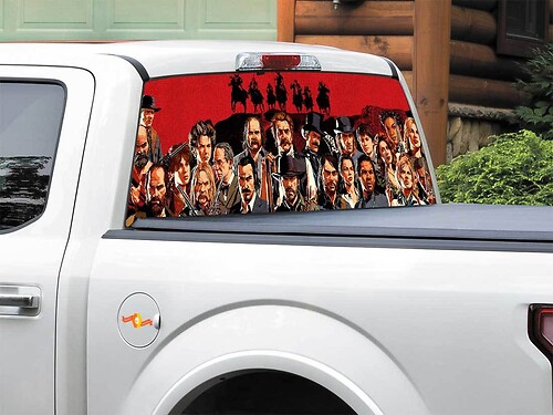 Red Dead Redemption 2 Heckscheiben- oder Heckklappen-Vinylaufkleber für Pick-up-Trucks und SUVs