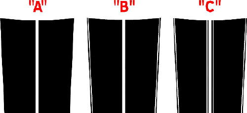 16-teiliges Rallye-Streifen-Aufkleber-Set für Dodge Challenger 2008 - 2014