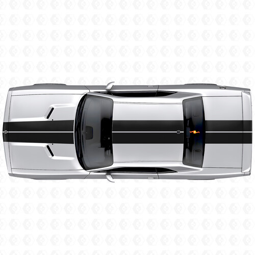 Duale Rennstreifen Motorhaube Dach Kofferraum Vinylaufkleber für Dodge Challenger 2008-2014