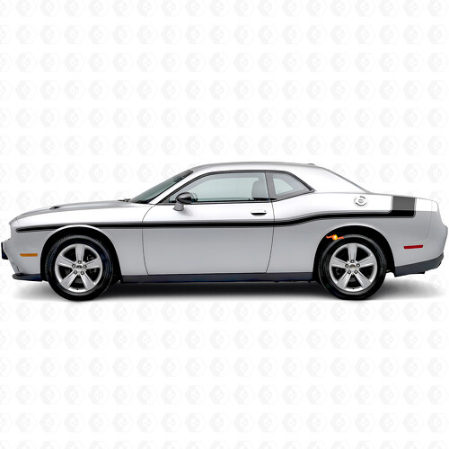 Umriss-Streifen Seiten Vinyl-Aufkleber für Dodge Challenger