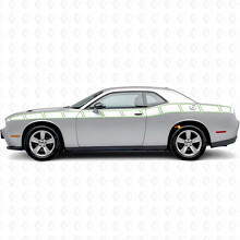 Outline Strobe Stil Streifen Seiten Vinyl Aufkleber Sticker für Dodge Challenger_3