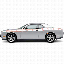 Outline Strobe Stil Streifen Seiten Vinyl Aufkleber Sticker für Dodge Challenger_4