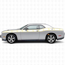 Outline Strobe Stil Streifen Seiten Vinyl Aufkleber Sticker für Dodge Challenger_5