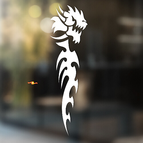 Tribal-Drachen Minimalistische Kunst Universeller Vinyl-Aufkleber_1