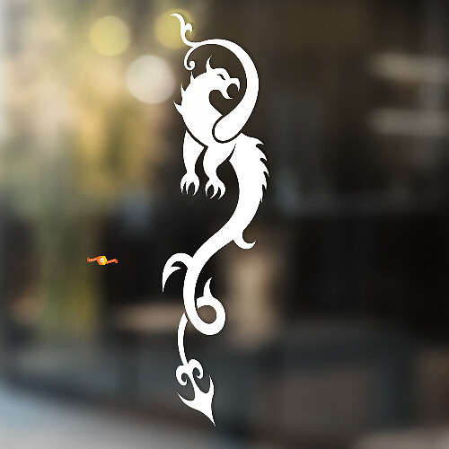 Drachen Sticker Universal im mittelalterlichen Stil aus Vinyl