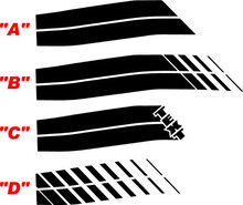 Doppeltes Racing-Streifen Seiten Vinyl-Aufkleber-Set für Dodge Challenger 1970-1974_3
