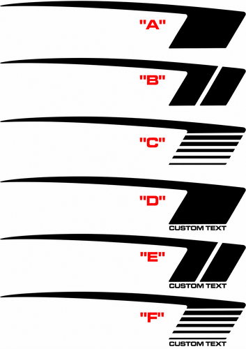 COPO Style Hockey Stripe Pair Seite Vinylaufkleber für Chevrolet Camaro 2010-2015