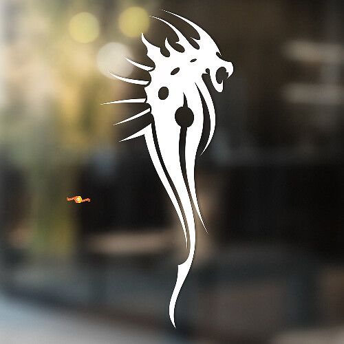 Tribal-Drachen mit Stacheln Universeller Vinyl-Aufkleber