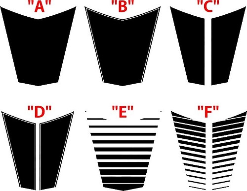 ZL1 Center Accent Stripe Options — Vinylaufkleber (Motorhaube) für Chevrolet Camaro 2017-2024