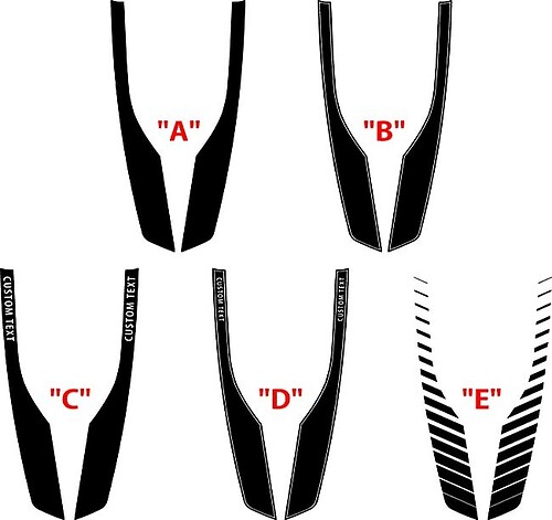 ZL1 Spear Accent Stripe Options Custom Text — Vinylaufkleber (Motorhaube) für Chevrolet Camaro 2017-2024