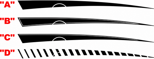 Stinger Fuel Door Contour Stripe Pair Hinterer Kotflügel Vinylaufkleber für Chevrolet Camaro 2010-2015