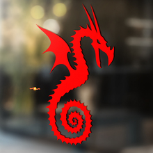 Drache mit spiralförmig gewickeltem Schwanz Universeller Vinyl-Aufkleber_2