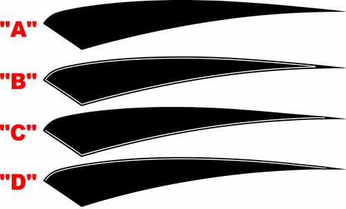 Upper Quarter Tapered Accent Stripe Pair Hinterer Kotflügel Vinylaufkleber für Chevrolet Camaro 2010-2015