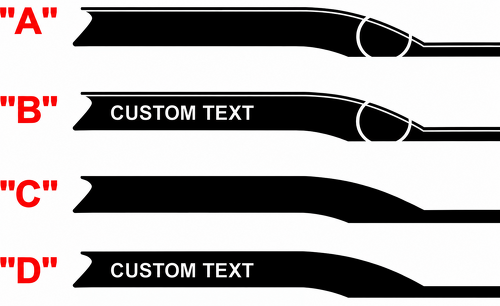 CUSTOM TEXT Modern Sport Side Stripe Pair Seite Vinylaufkleber für Chevrolet Camaro 2016-2024