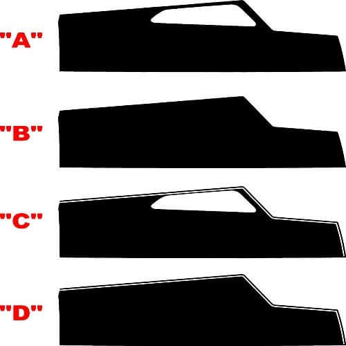 T Shape Vent Cutout Panel Pair Motorhaube Vinylaufkleber für Chevrolet Camaro 2016-2024