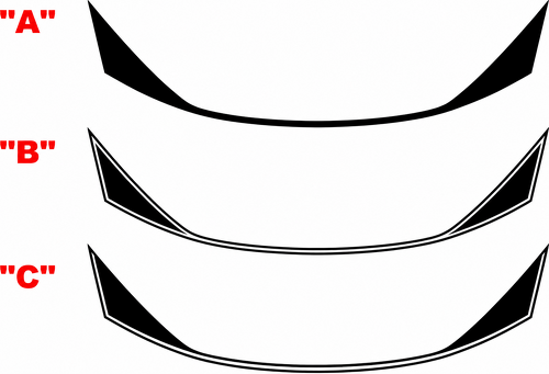 Curved Accent Stripe Options — Vinylaufkleber (Heckspoiler) für Chevrolet Camaro SS 2016-2024