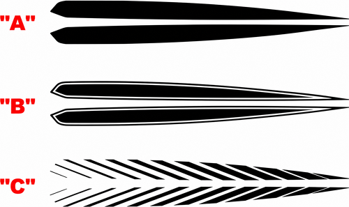 Upper Quarter Panel Spear Pair Hinterer Kotflügel Vinylaufkleber für Chevrolet Camaro 2016-2024