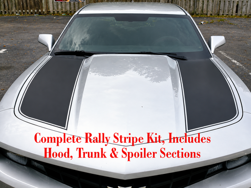 Outer Edge Rally Stripe Kit with Spoiler Sections Motorhaube Kofferraum Vinylaufkleber für Chevrolet Camaro 2010