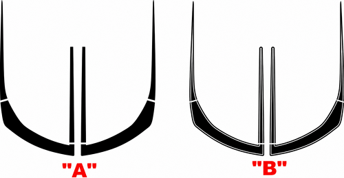 ZL1 Style Front Fascia Outline Accent Options — Vinylaufkleber (Motorhaube, vordere Stoßstange) für Chevrolet Camaro 2016-2024