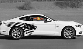 Seitenakzent-Streifen-Set mit amerikanischer Flagge, universell passend für viele Fahrzeuge, Vinyl-Aufkleber