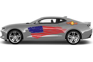 Paar USA-Flaggen-Streifen-Kit, universell passend für viele Fahrzeuge, 2 Farben, Vinyl-Aufkleber