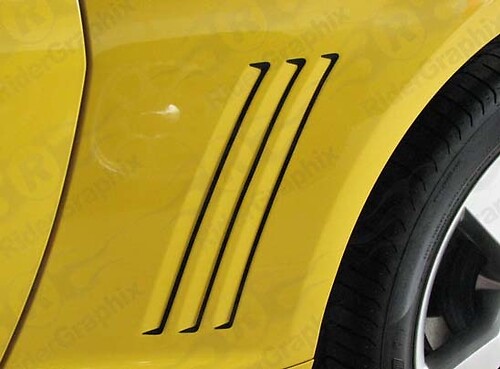 2010–2015 Chevrolet Camaro hintere Seitenverkleidung, Seitenschlitze, Akzent-Verdunkelungsaufkleber, Stil II
