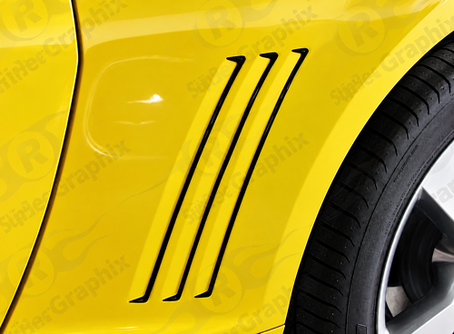 Style II Triple Vent Accent Pair — Vinylaufkleber (hinterer Kotflügel) für Chevrolet Camaro 2010-2015