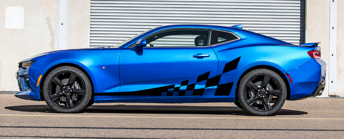 Checker Flag Side Accent Stripe Kit — Vinylaufkleber (Seite, Schweller) für Chevrolet Camaro 2016-2024