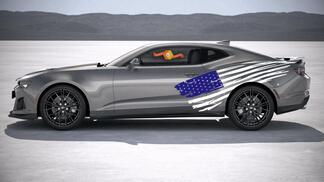 Paar USA-Seitenakzent-Streifen-Kit mit amerikanischer Flagge, universell passend für viele Fahrzeuge, 2 Farben