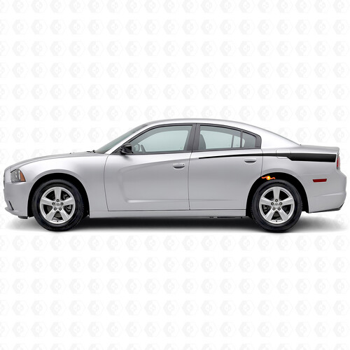 Akzentstreifen Vinyl-Aufkleber für die Seiten des Ladebetts passend für Dodge Charger 2011-2014