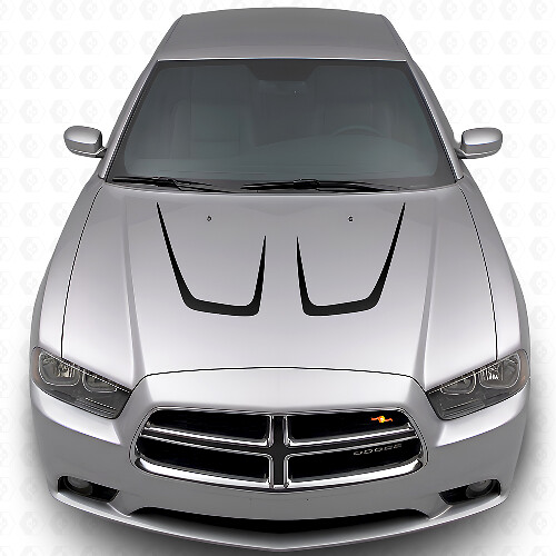 Twin Cambered Motorhauben-Streifen Vinyl-Aufkleber-Set für Dodge Charger 2011-2014