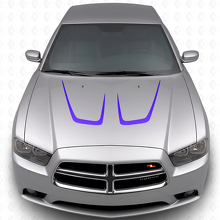 Twin Cambered Motorhauben-Streifen Vinyl-Aufkleber-Set für Dodge Charger 2011-2014_2