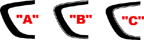 Seitliche Scallop-Akzentstreifen-Kit 2 für Dodge Charger