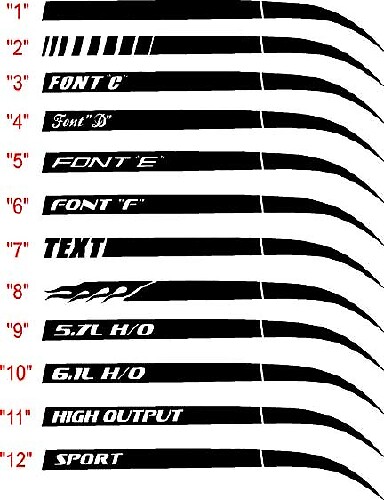 Stinger Kotflügel-Streifen Vinyl-Aufkleber-Set für Dodge Charger 2006-2010