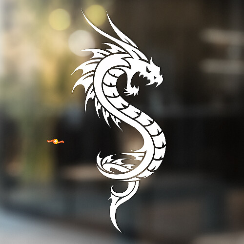 Wütender Drache Tribal-Stil Universeller Vinyl-Aufkleber
