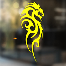 Tribal Style Feuer-Drache Universeller Vinylaufkleber_4