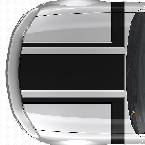 Dekoratives Kontur-Hauben- und Seitenstreifen-Vinyl-Aufkleberset für Musclecar Musclecarmodel 2005-09