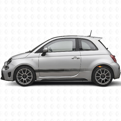 Schachbrett-Rennseitenstreifen Vinyl-Aufkleber-Kit für Fiat 500 Abarth 2007+