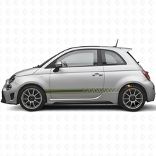 Schachbrett-Rennseitenstreifen Vinyl-Aufkleber-Kit für Fiat 500 Abarth 2007+_3