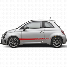 Schachbrett-Rennseitenstreifen Vinyl-Aufkleber-Kit für Fiat 500 Abarth 2007+_4