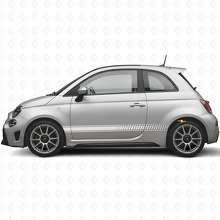 Schachbrett-Rennseitenstreifen Vinyl-Aufkleber-Kit für Fiat 500 Abarth 2007+_5