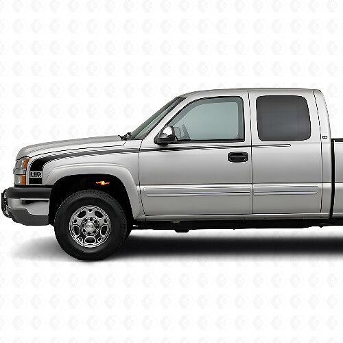 Retro-Stil Umriss Seitenstreifen Vinyl-Aufkleber-Set für Chevrolet Silverado 2003-06